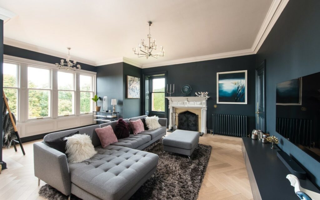 cast iron radiators in Georgian villa, North Berwick Scotland